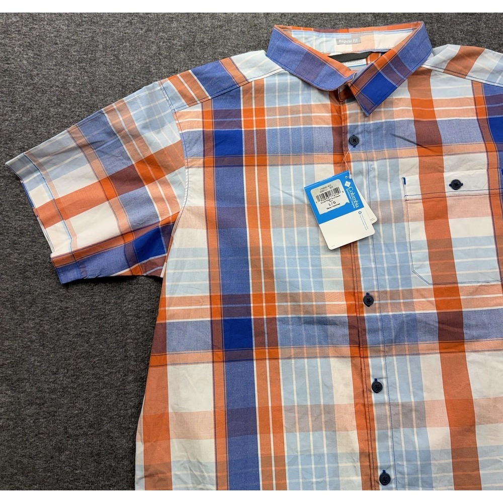 Columbia Boulder Ridge Classic Short Sleeve Button Up‎ Casual Shirt Mens Sz L